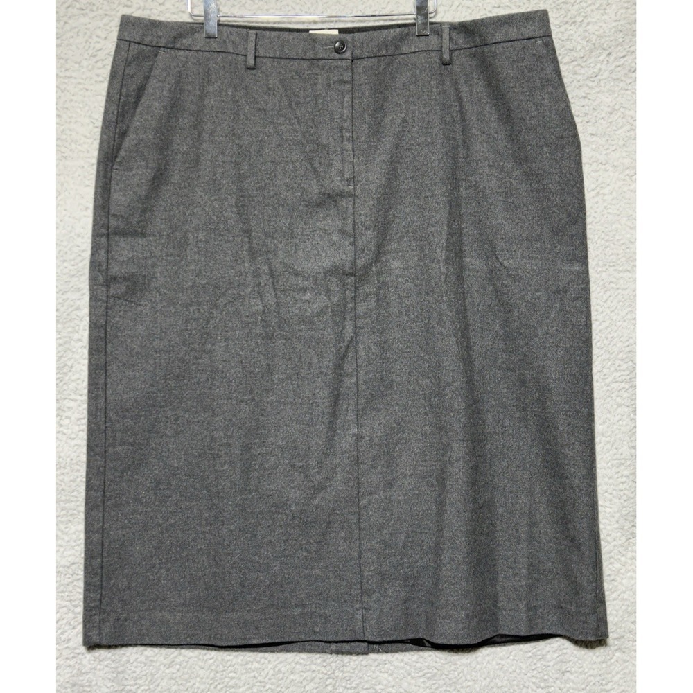 LL Bean Gray Straight Skirt Womens Plus Size 22W Midi  Minimalist Quiet Luxury